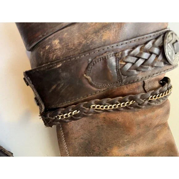 Freebird By Steven FB-Drove Brown Leather Cowboy Boots Womens Sz 9 - Picture 11 of 16